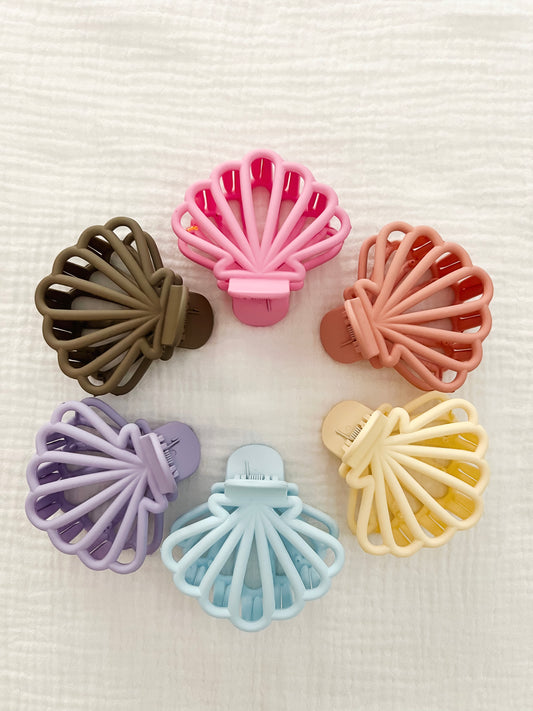 Matte Seashell Hair Clips