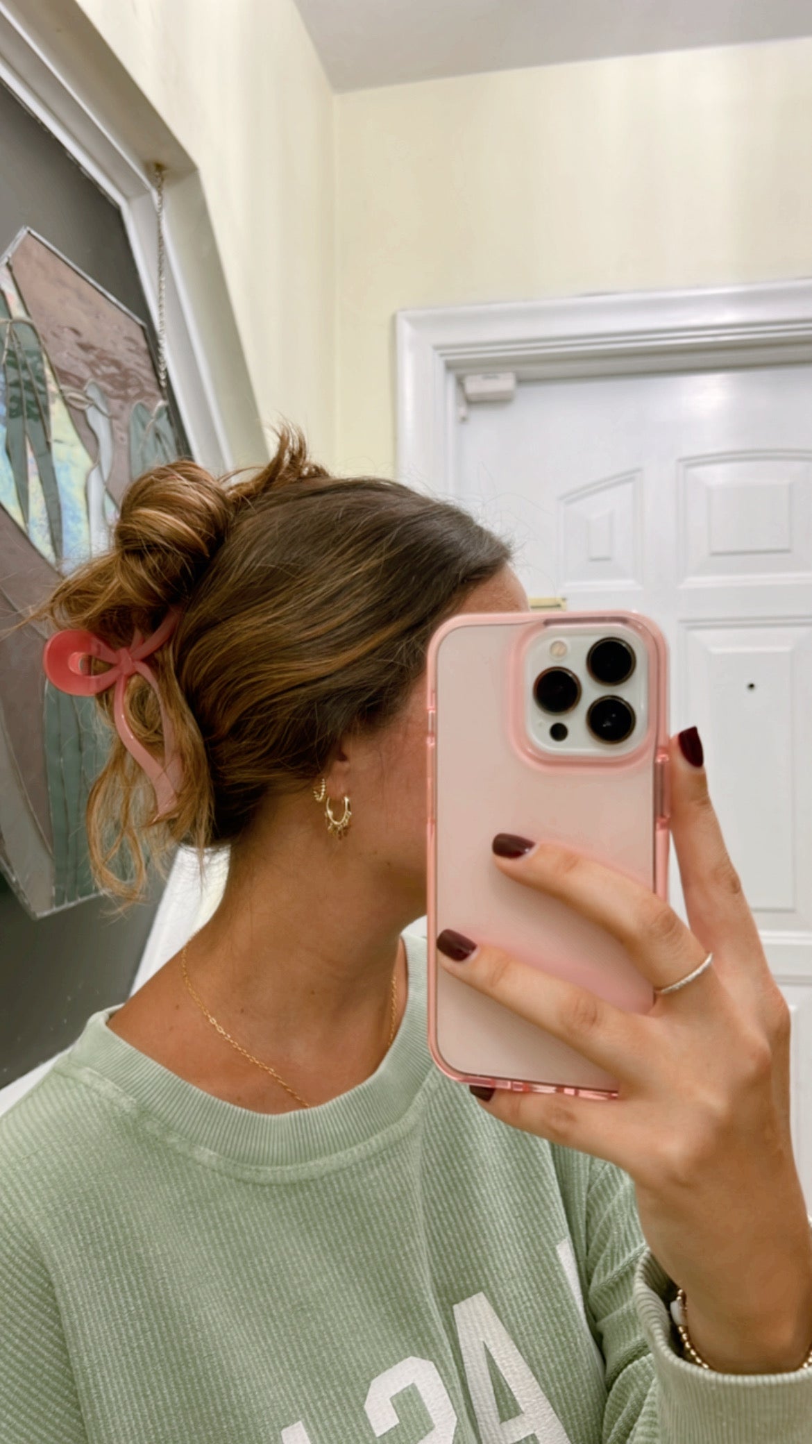 Rose Bow Hair Claw Clip