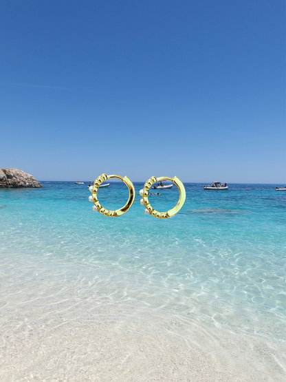 Pearl Hoop Earrings