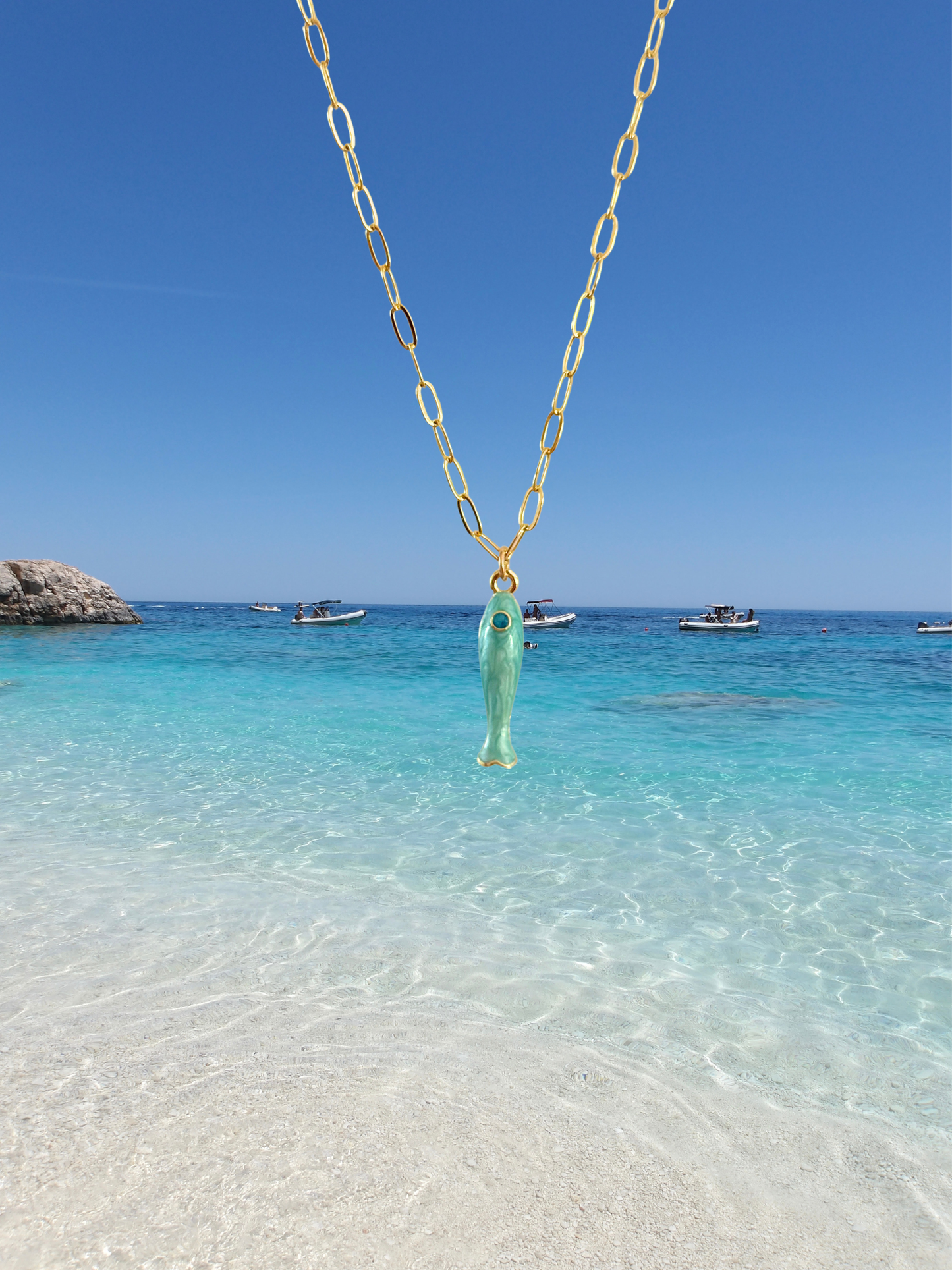 Aqua Fish Necklace