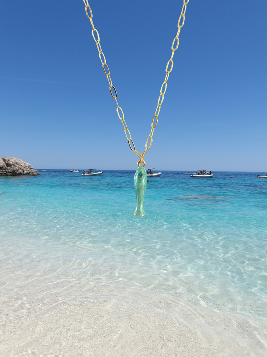 Aqua Fish Necklace