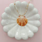 Big Orange Scallop Shell Necklace