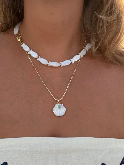 Turquoise Shell Necklace