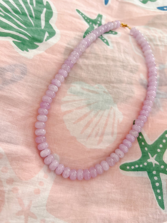 Purple Jade Beaded Necklace