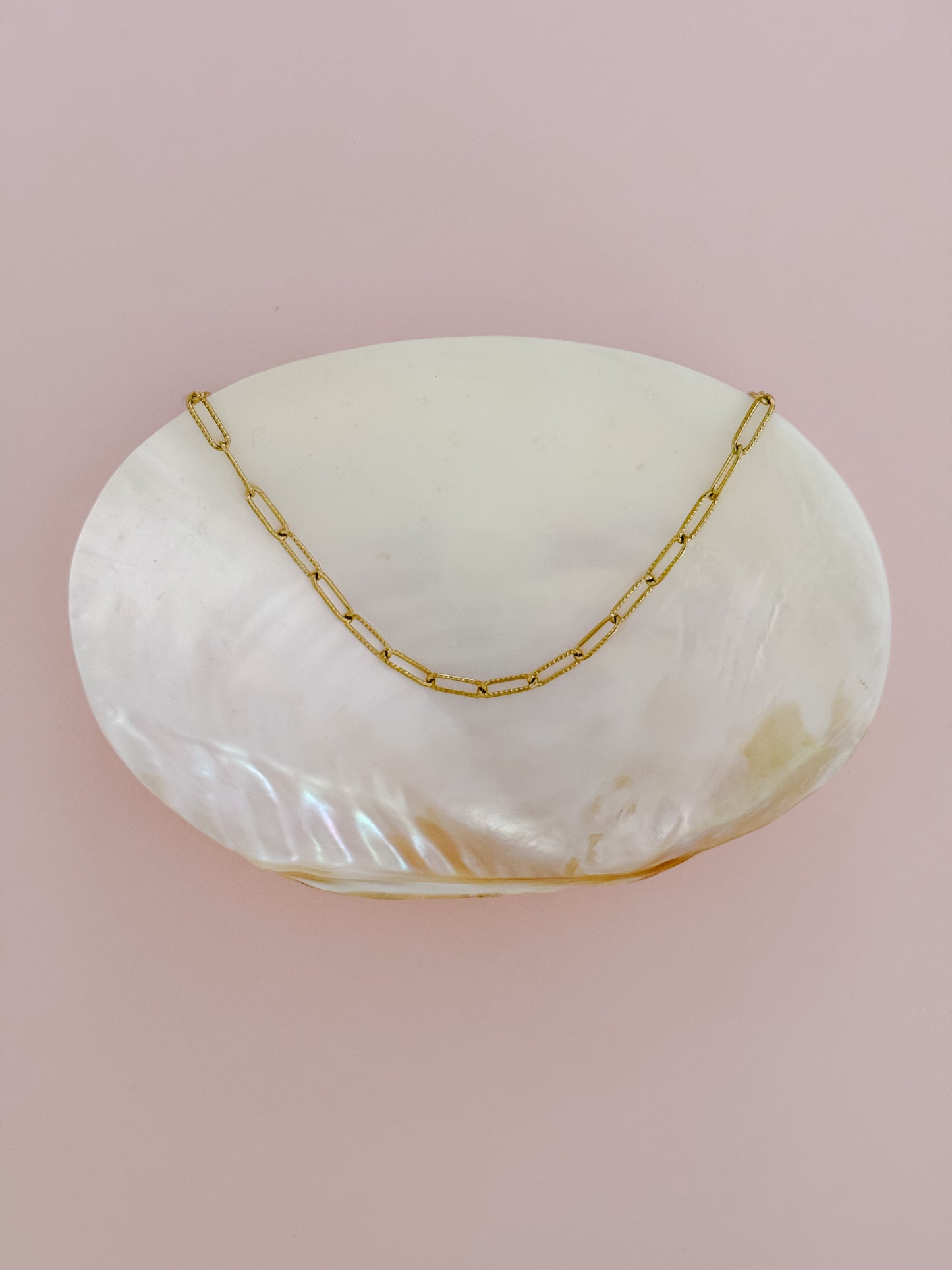 Textured Paper Clip Necklace
