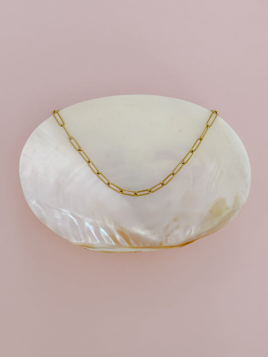 Textured Paper Clip Necklace
