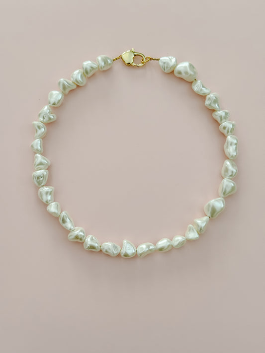 White Shell Nugget Necklace