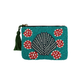 Teal Seashell Coin Pouch