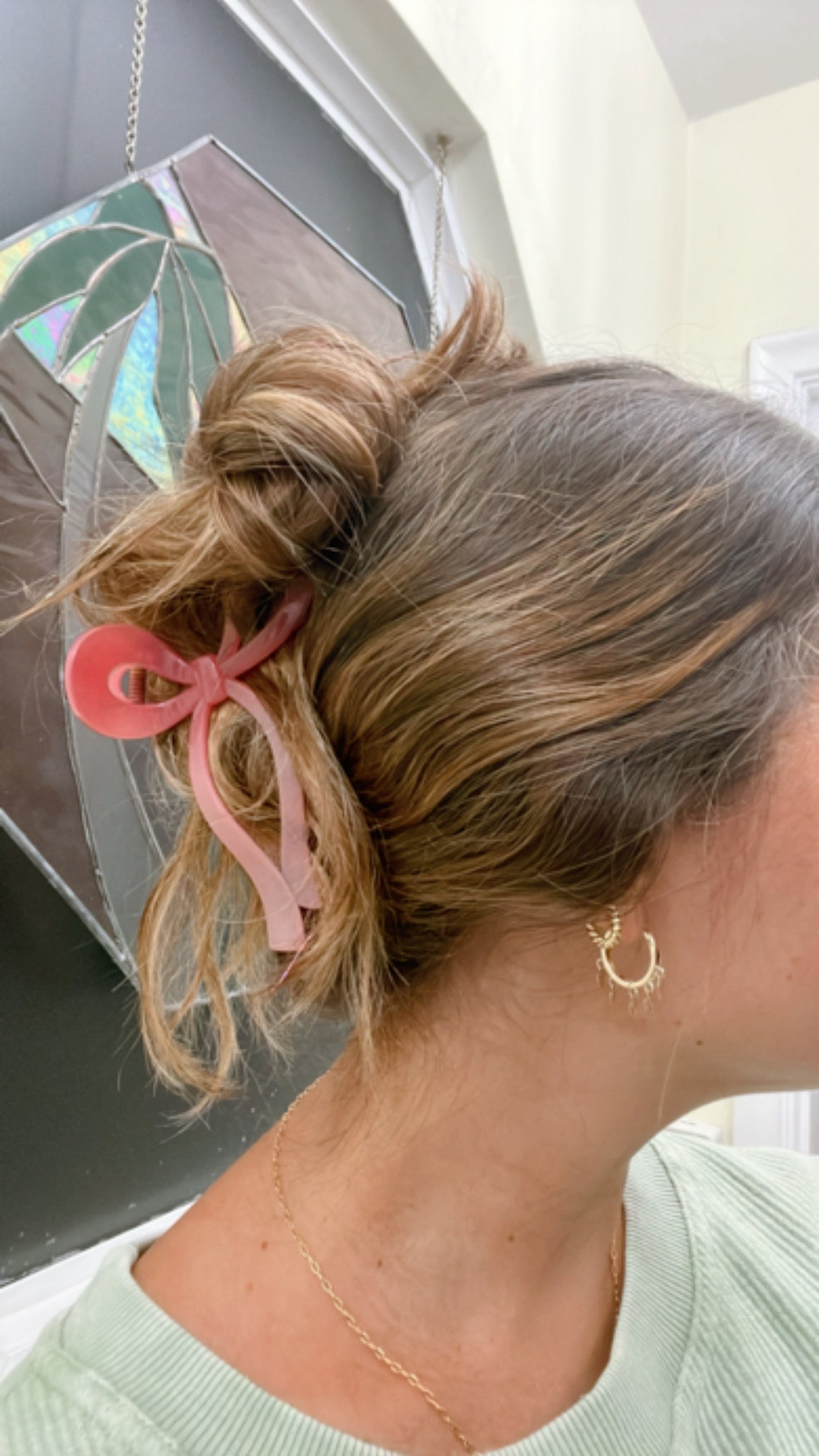 Rose Bow Hair Claw Clip