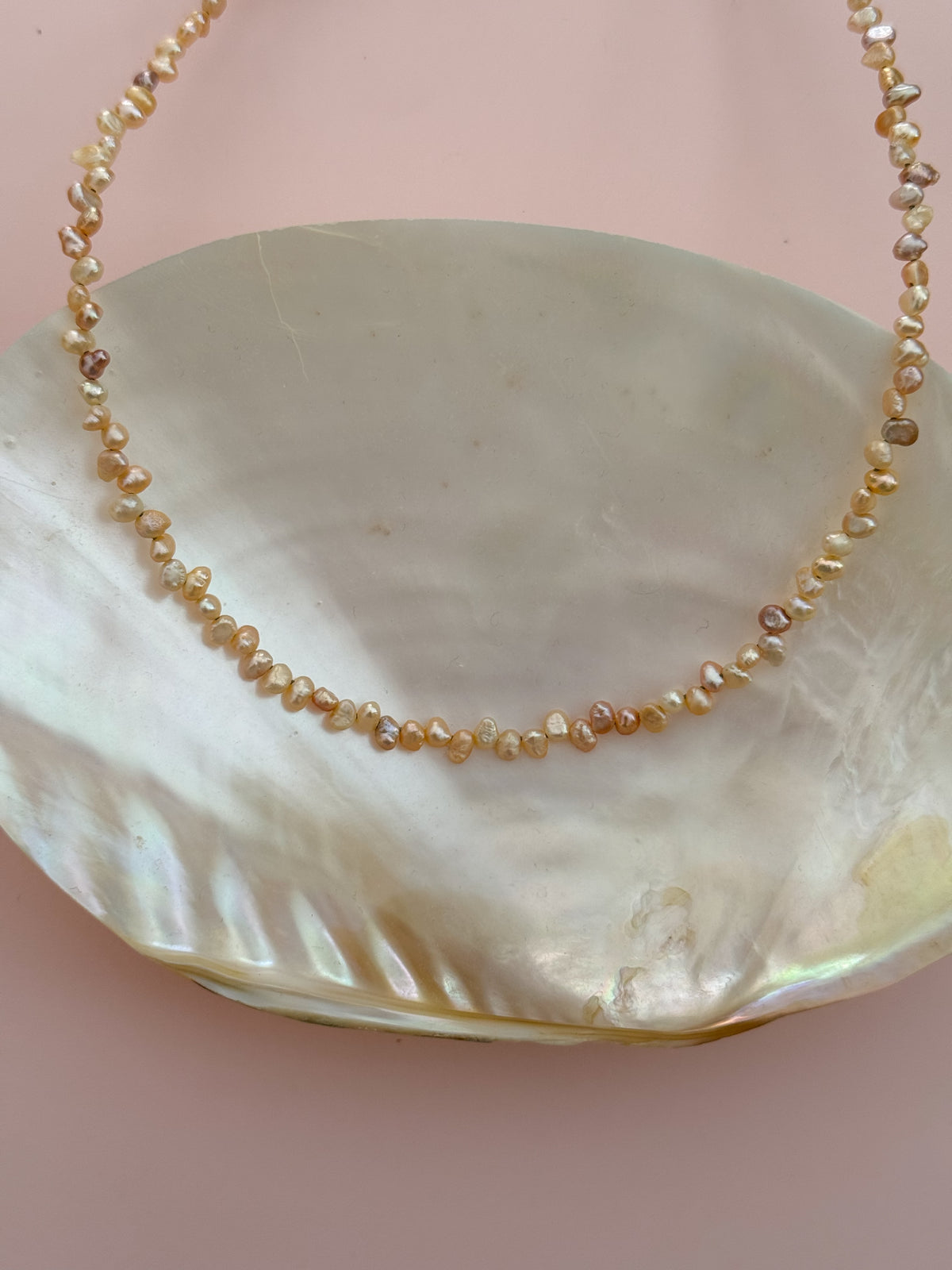 Tiny Pinky Pearl Necklace