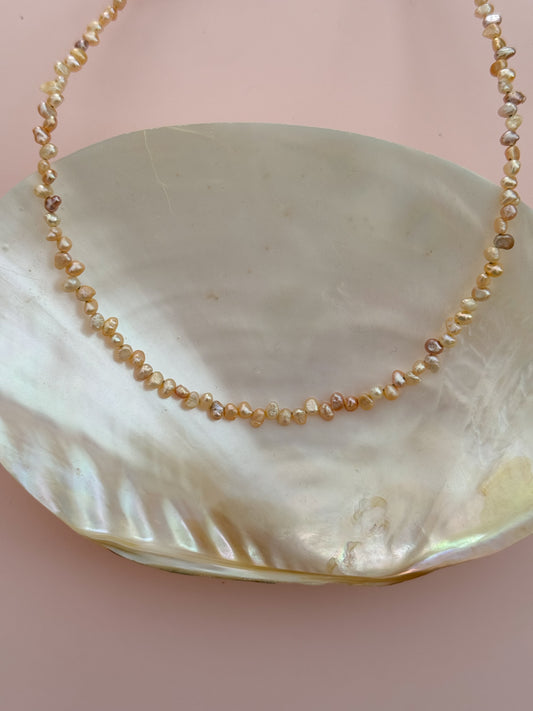 Tiny Pinky Pearl Necklace
