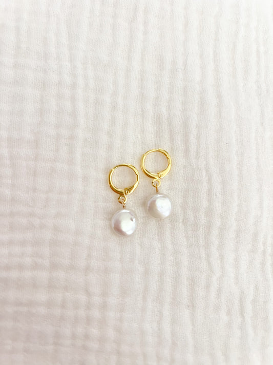 Pearl Coin Earrings