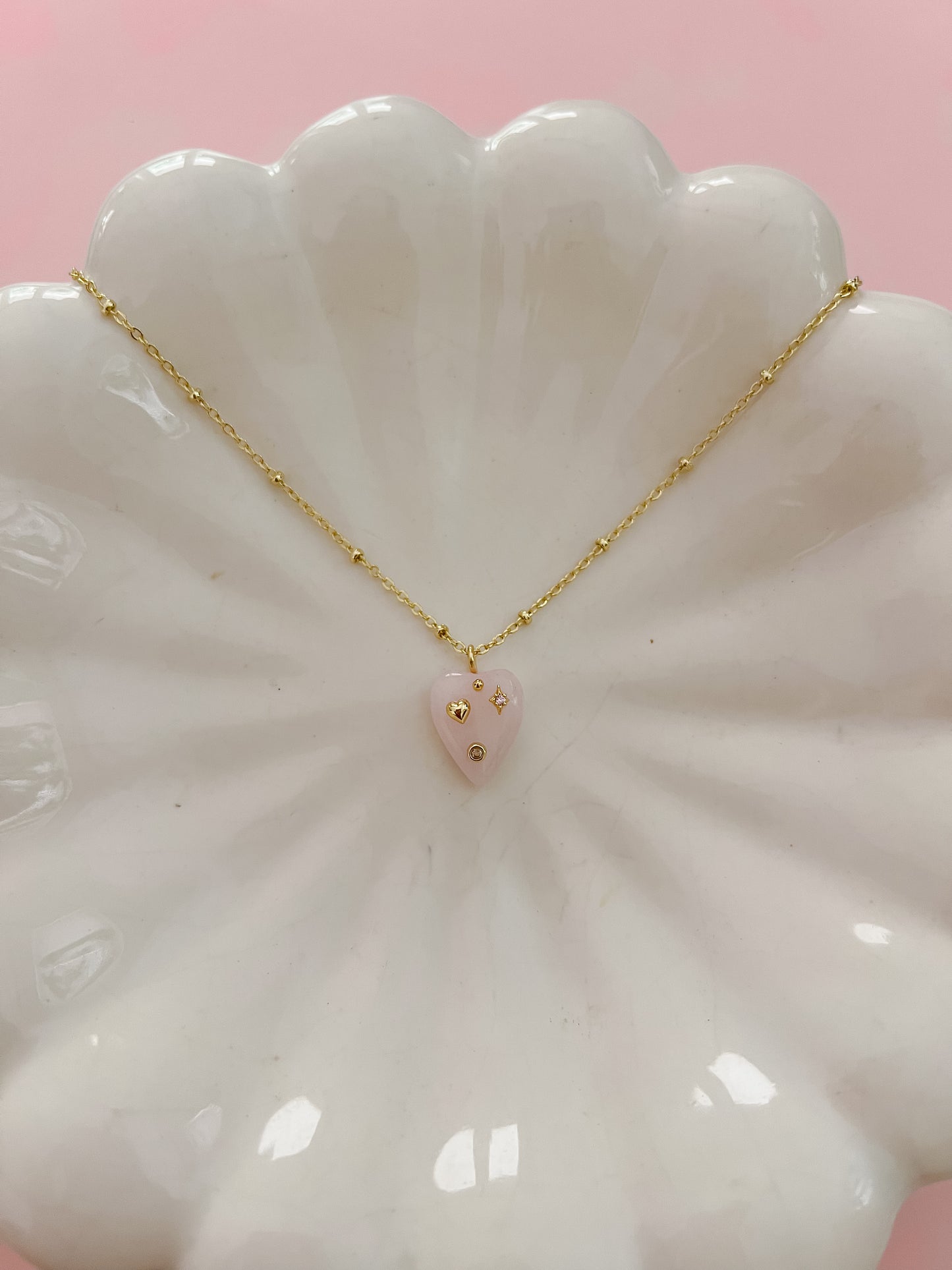 Pink Candy Heart Necklace