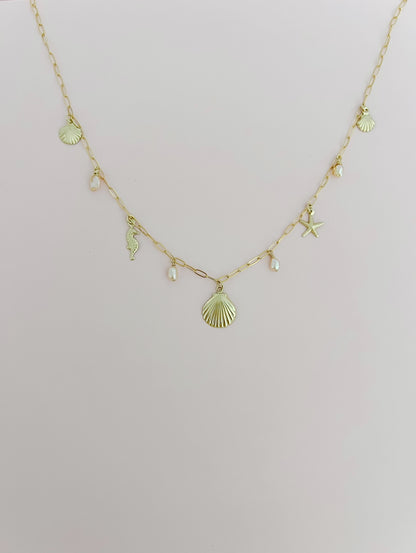 Seaside Gold Filled Charm Necklace