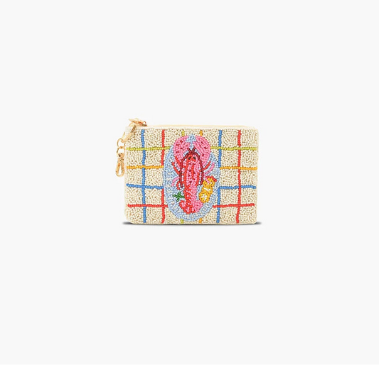 Colorful pouch with a pattern on a white background