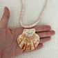 Large Scallop & Shell Heishi Necklace