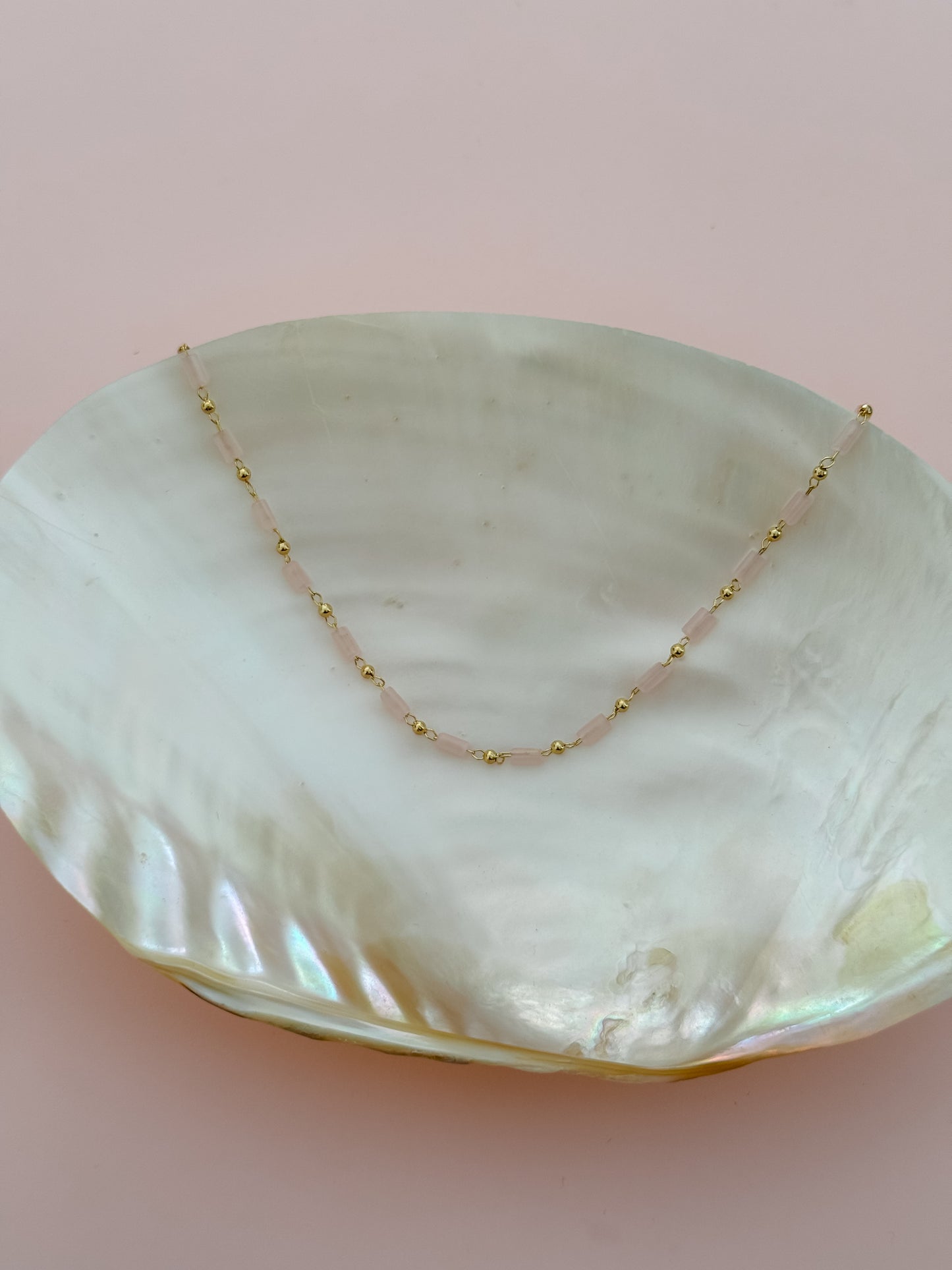 Light Pink Bar Necklace