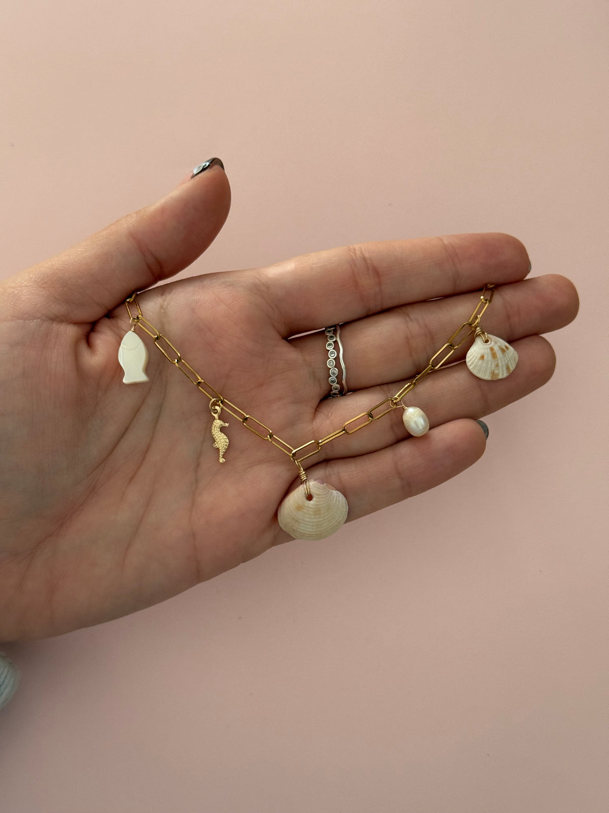 Seaside Seashell Charm Necklace