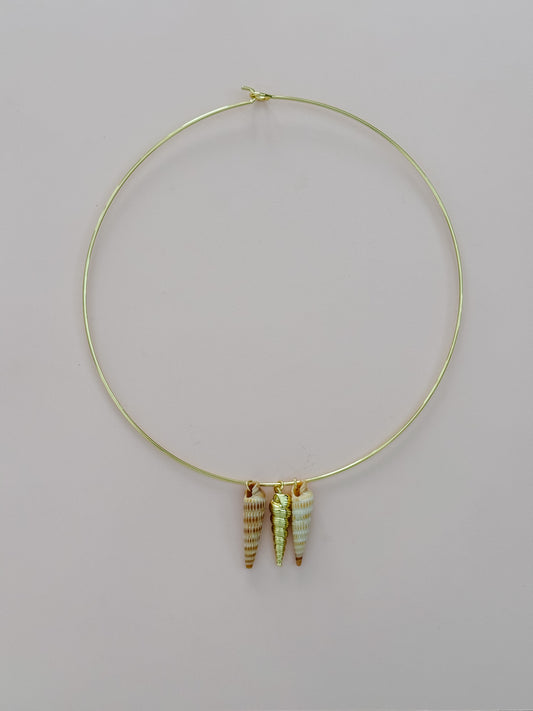 Auger Seashell Collar Necklace