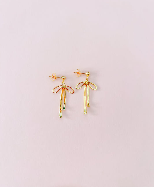 Gold Bow Earrings