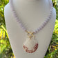 Pale Blue Beaded Seashell Necklace