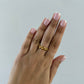 Gold Stainless Steel Dotted Ring
