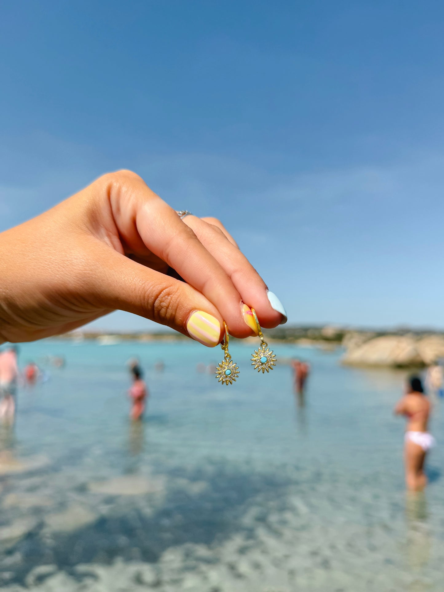 Turquoise Sun Earrings