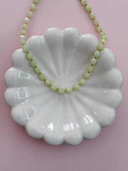 Lemon Lime Jade Beaded Necklace