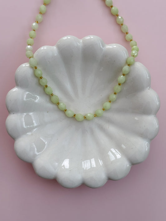 Lemon Lime Jade Beaded Necklace