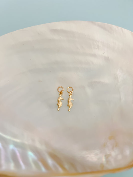 Gold Filled Seahorse Earring Charms