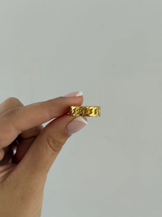 Gold Stainless Steel Chain Ring