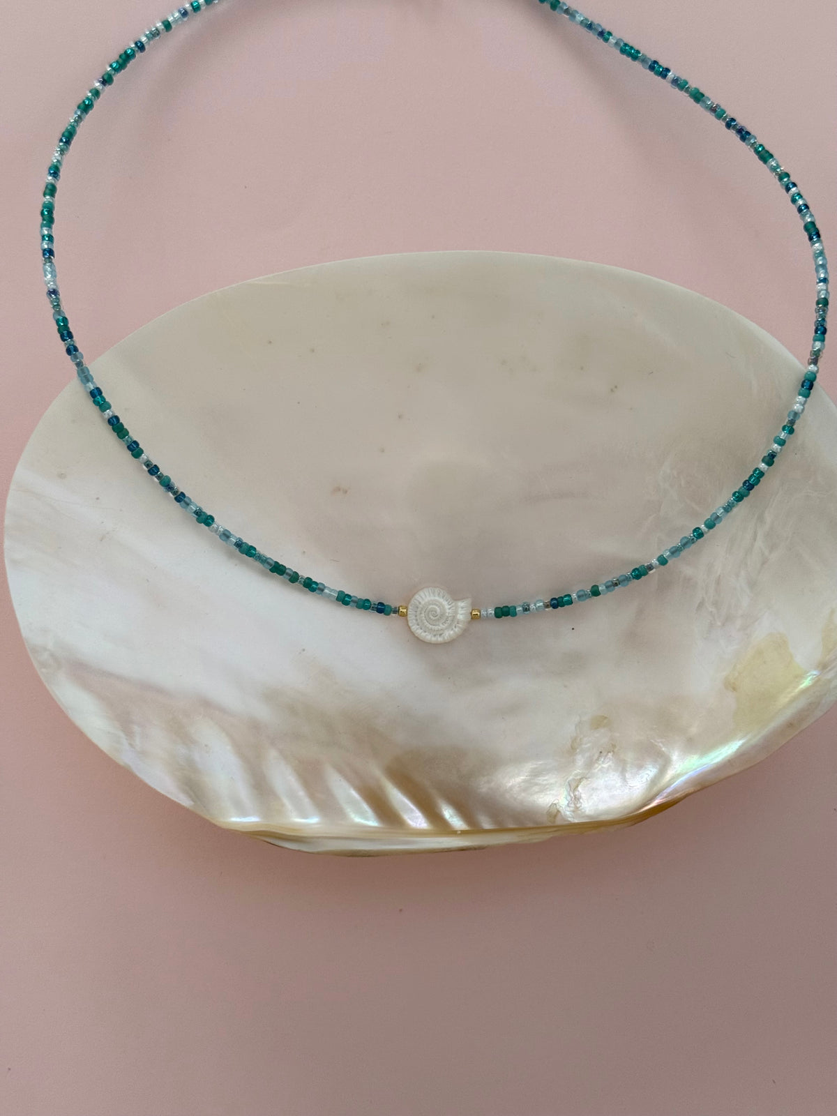 Beaded Nautilus Necklace