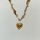 Gold Heart Scarf Necklace