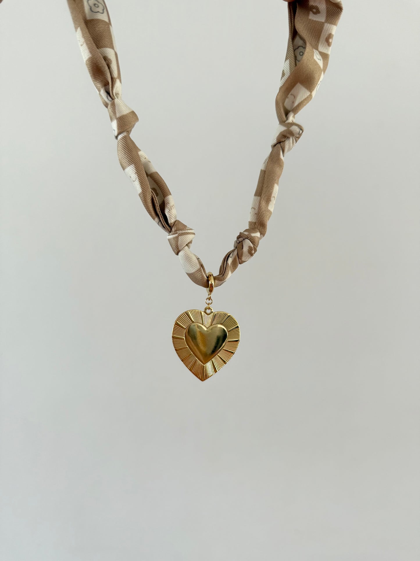 Gold Heart Scarf Necklace