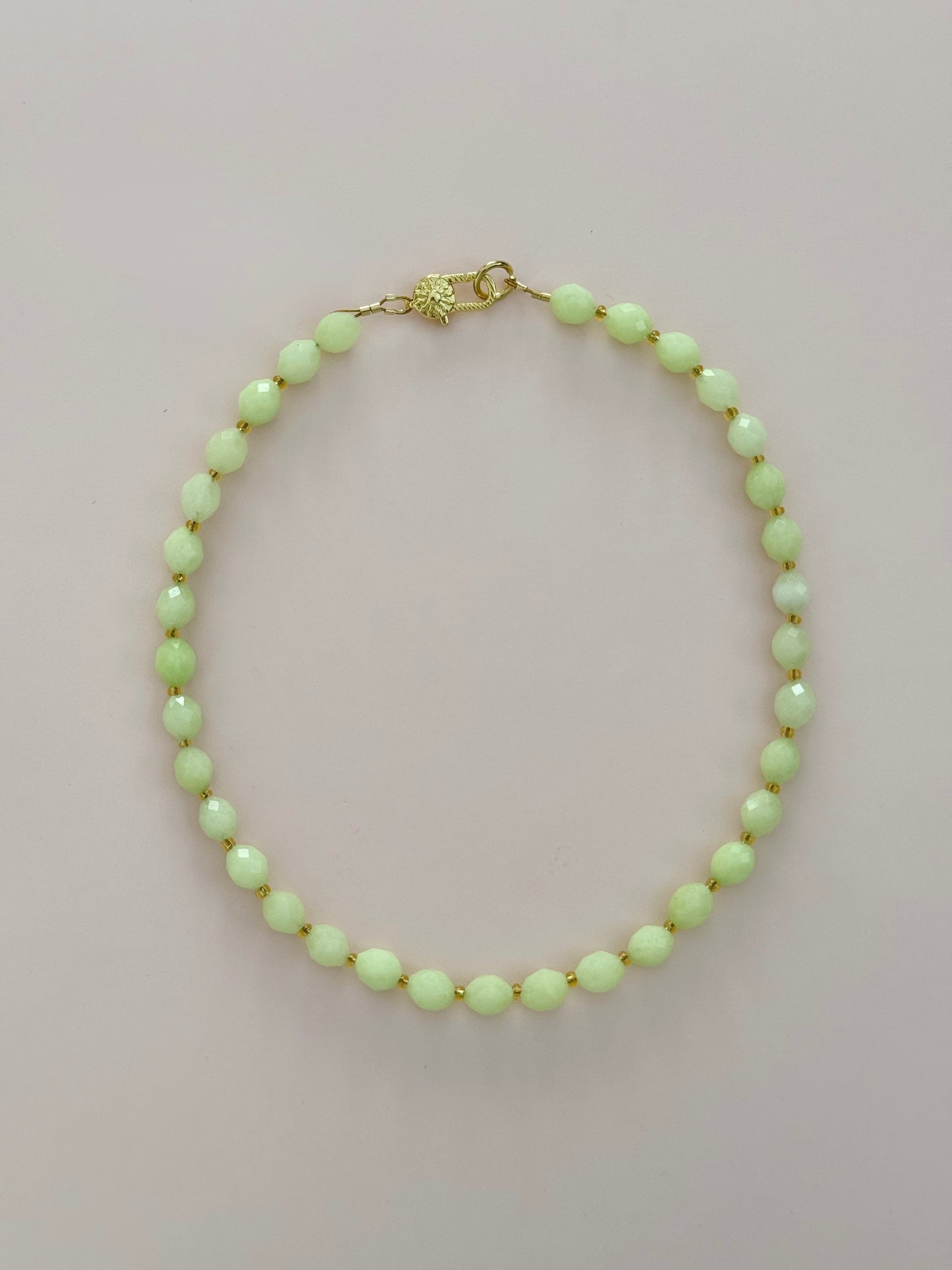 Lemon Lime Jade Beaded Necklace