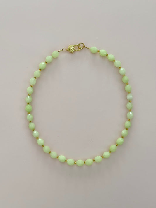 Lemon Lime Jade Beaded Necklace