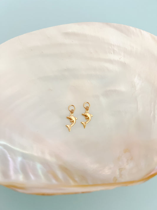 Gold Filled Dolphin Earring Charms