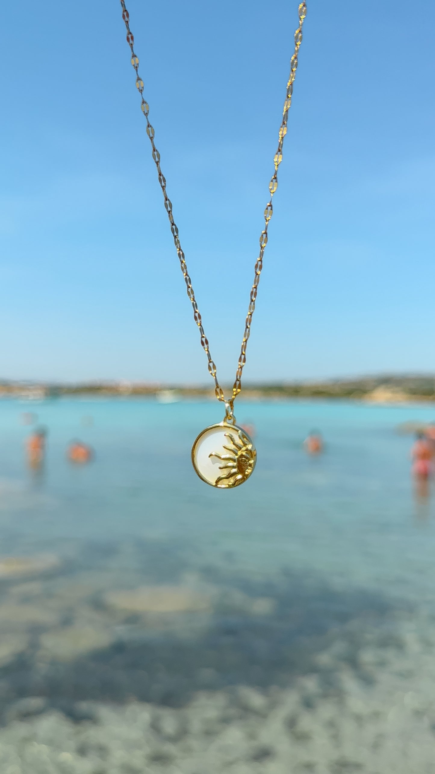 Mother of Pearl Sun Necklace