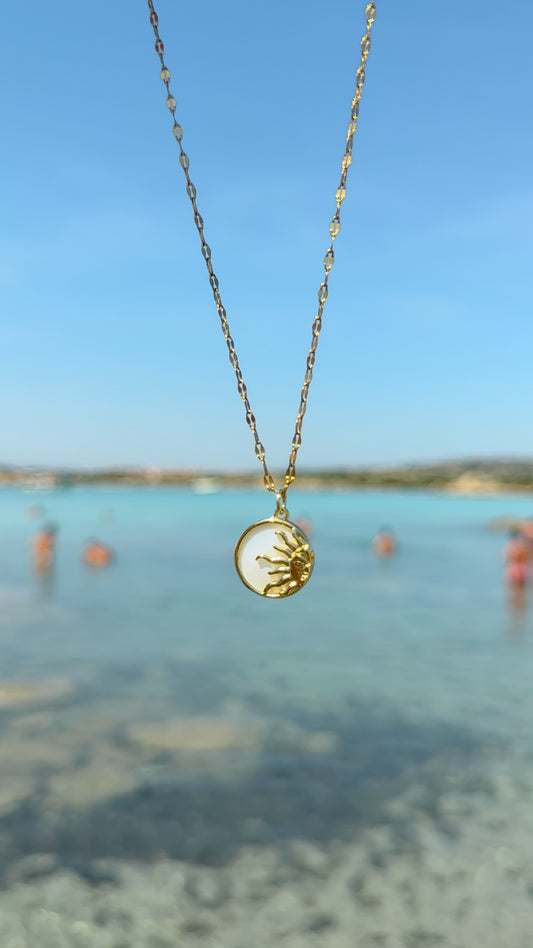 Mother of Pearl Sun Necklace