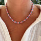 Pink & Teal Beaded Necklace
