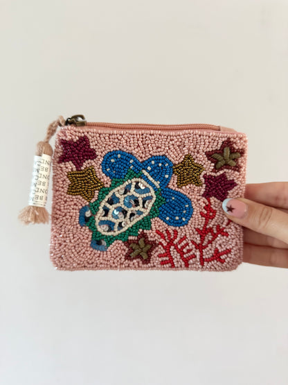 Pink Sea Turtle Coin Pouch