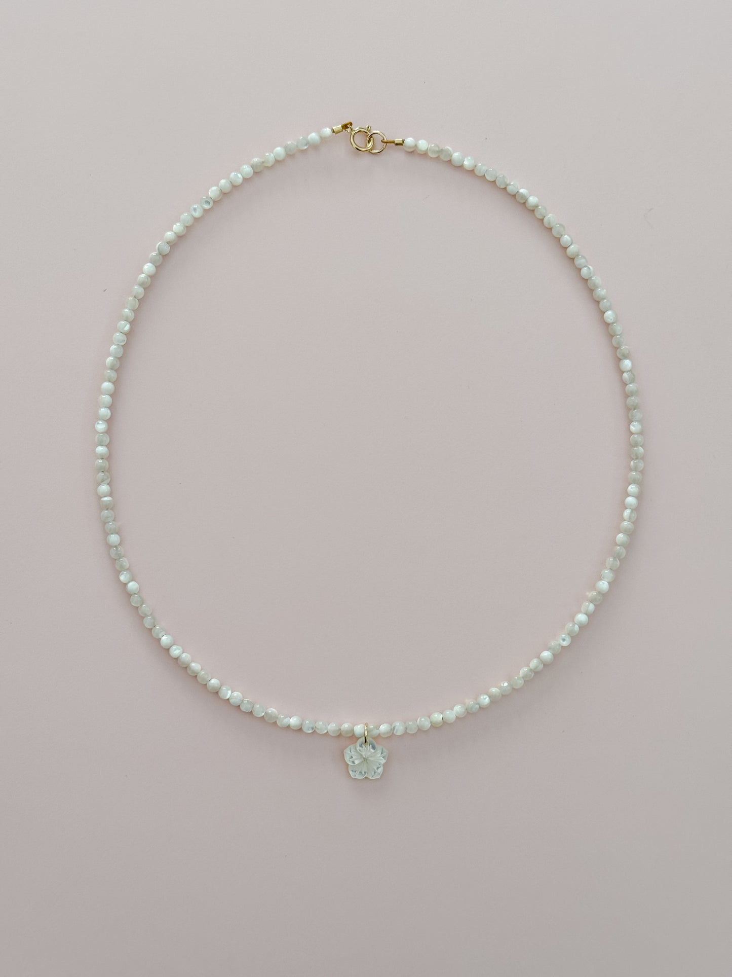 Mother of Pearl Mini Hibiscus Necklace
