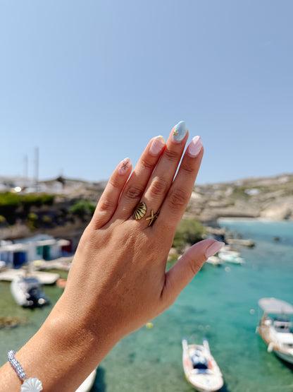 Starfish & Shell Ring