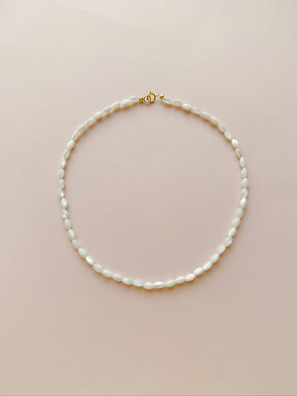 Mother of Pearl Rice Necklace