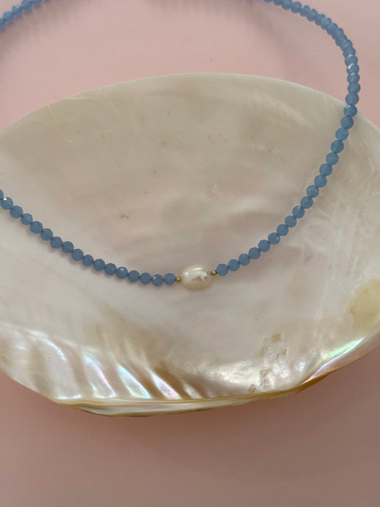 Cornflower Beaded Necklace