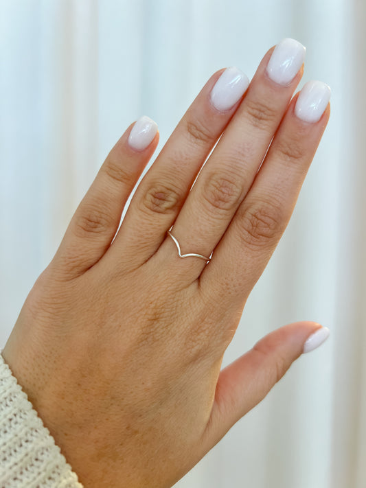 Chevron Sterling Silver Ring