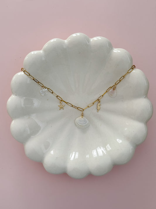 Rosemary Seashell Charm Necklace