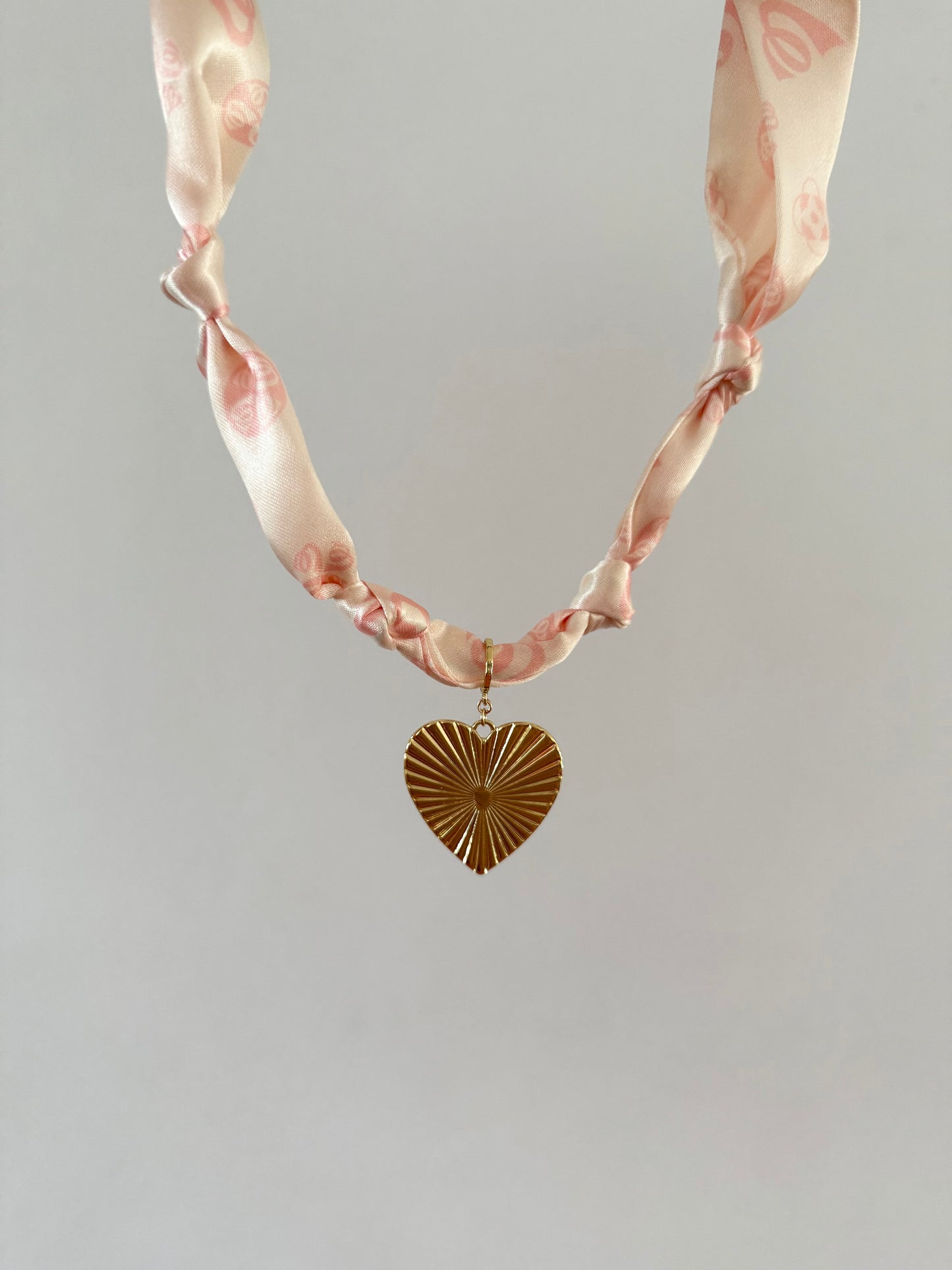 Gold Heart Scarf Necklace