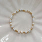 White, Pearl & Gold Filled Bracelet