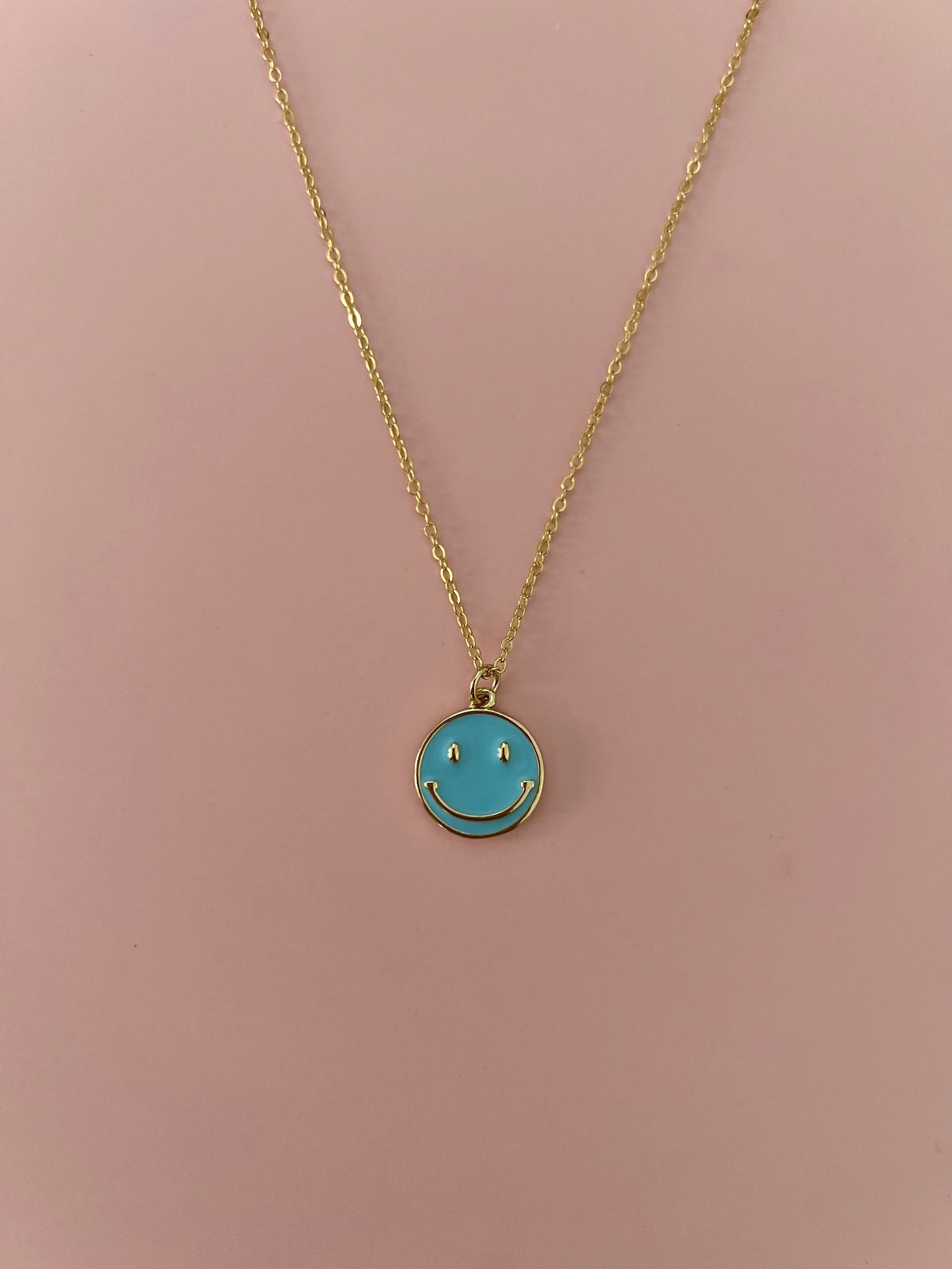 Blue Smiley Face Necklace